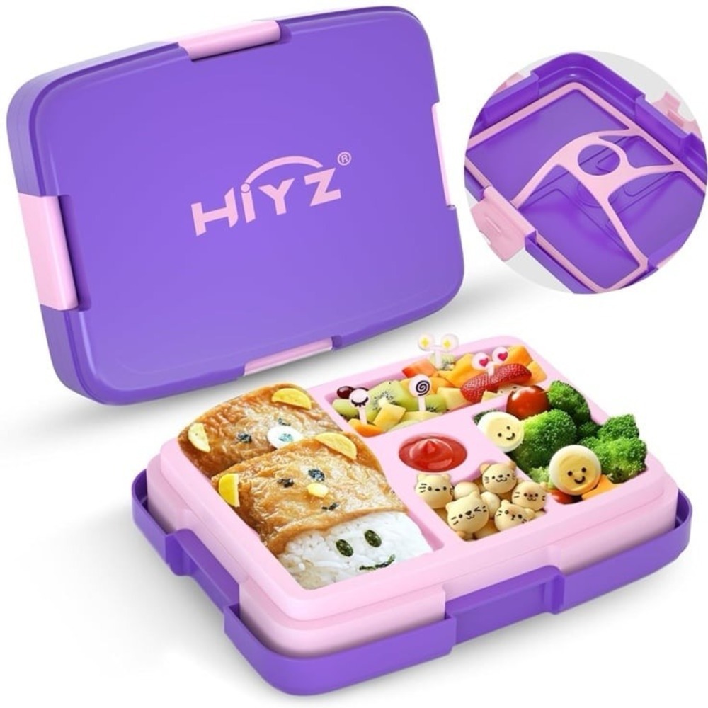 HiYZ Bento Box for Kids, kids lunch box with 5-Compartment, Kids bento Lunch Box